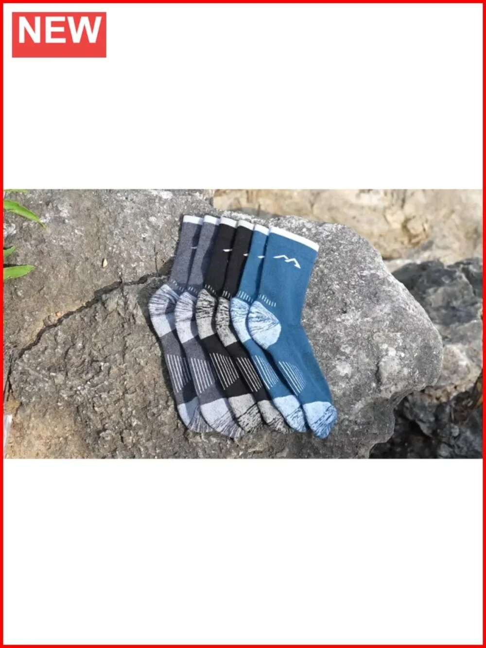 Merino Wool Hiking Socks 3 Pairs Cushioned Arch Support Crew